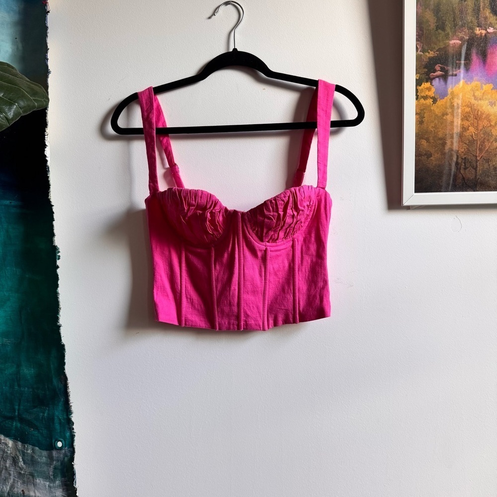 NWT Princess Polly Shadbolt Corset Cropped Bustier Top Size 8 Hot Pink - Picture 4 of 5